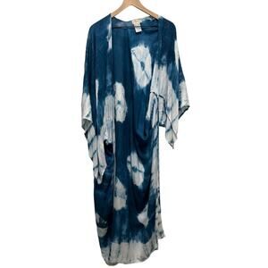 Free People Kimono Women's One Size Spellbound Tie Dye Blue Coastal Boho